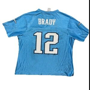 NFL Team Jersey Tom Brady New England Patriots Light Blue #12 Women  XL